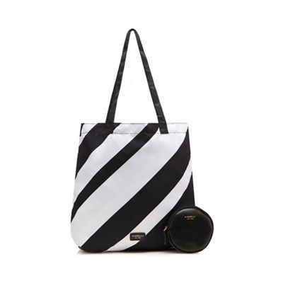 Black 'Emma' foldaway shopper bag with a detachable coin purse